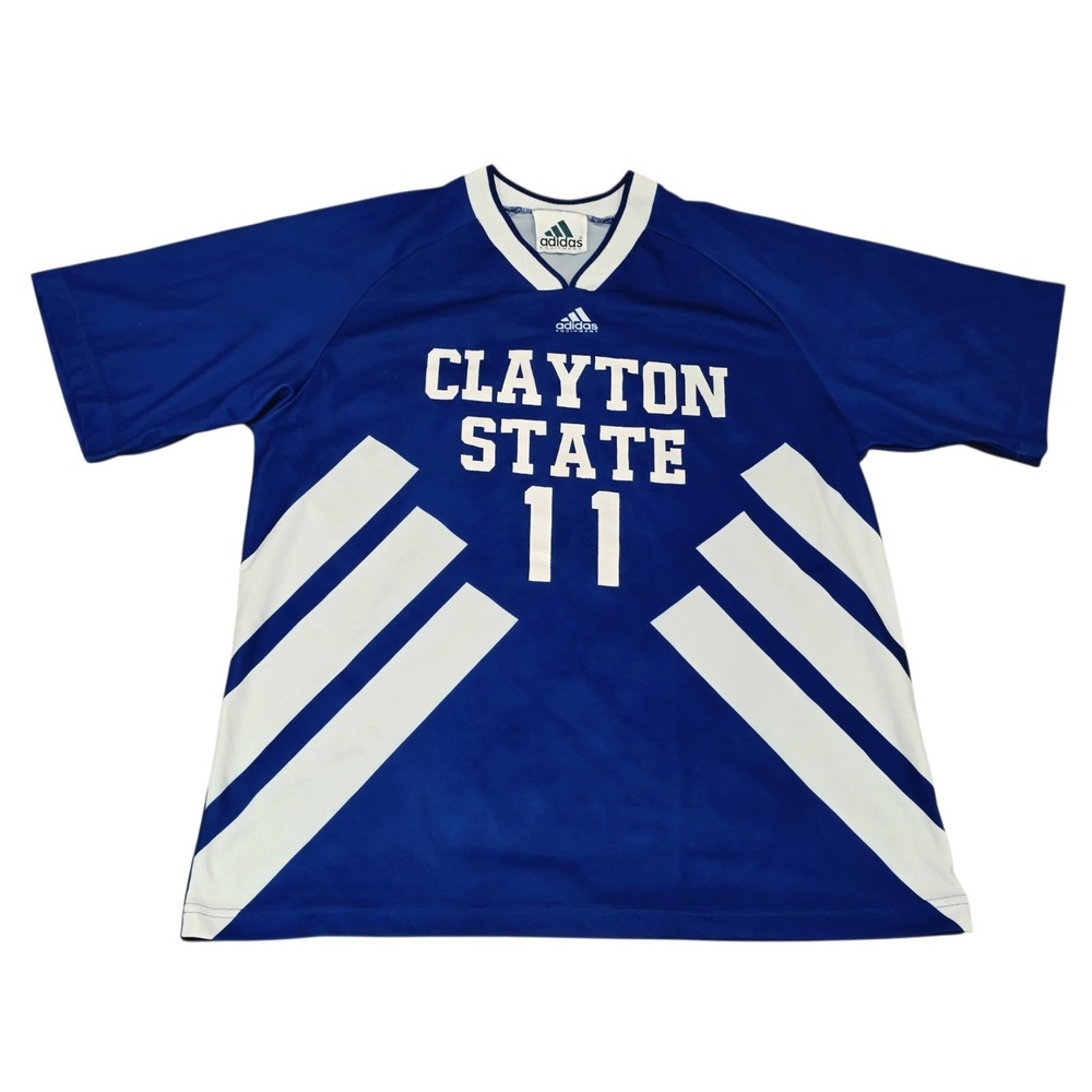 Vintage Adidas Clayton State Lakers Soccer Jersey Mens XL #11 Made USA Blue